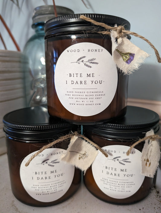 "Bite Me!  I Dare You " - Citronella Candle