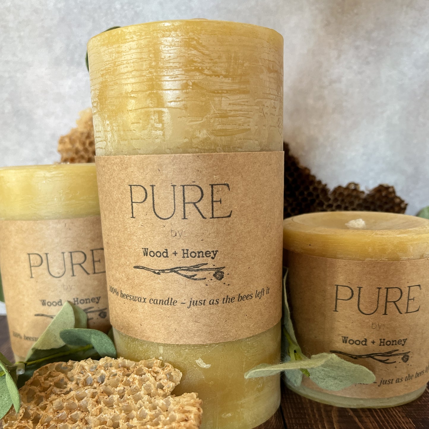 PURE ~ Classic Pillar Beeswax Candles