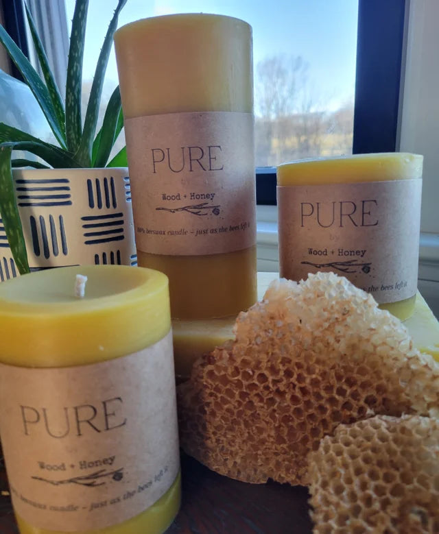 PURE ~ Classic Pillar Beeswax Candles