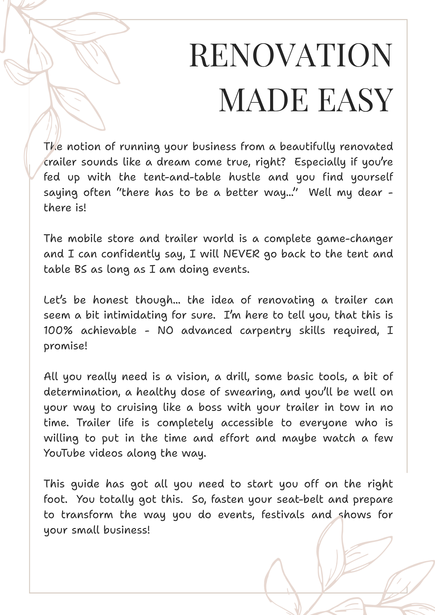 DIY - "No Bullshit" Mobile Store Trailer Guide