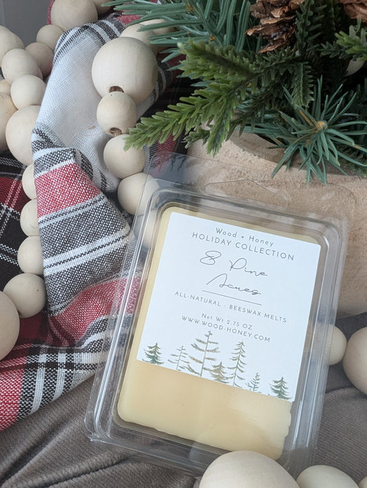 Holiday Collection ~ Beeswax Melts:  8 Pine Acres